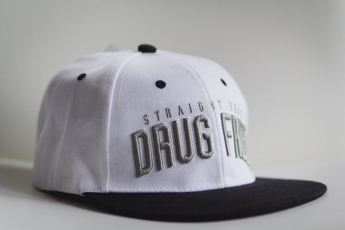 Drug Free Snapback in White - Image 3