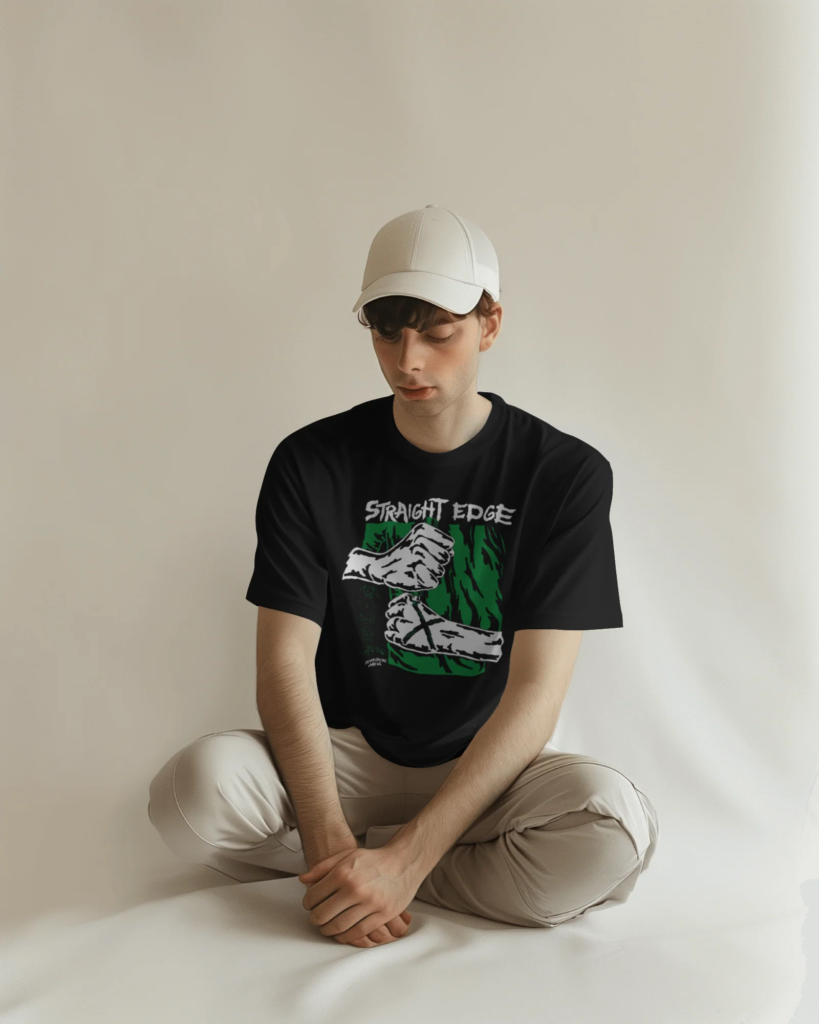 Straight Edge Marker Tee in Black - Image 3