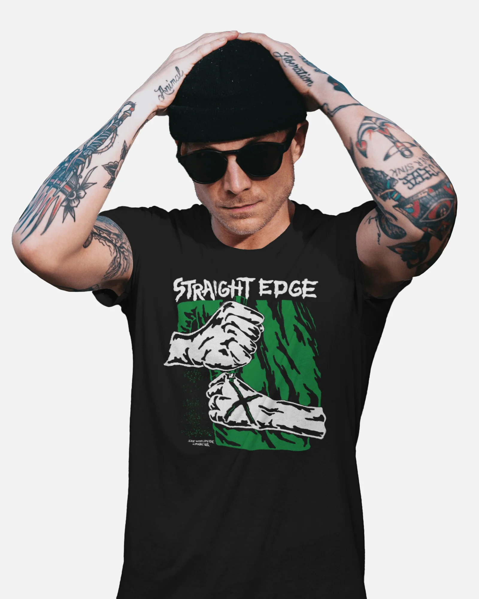 Straight Edge Marker Tee in Black - Image 5
