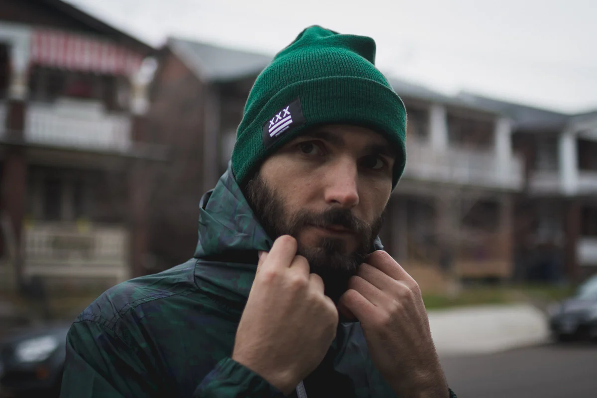 SXE Flag Beanie in Forest Green - Image 3