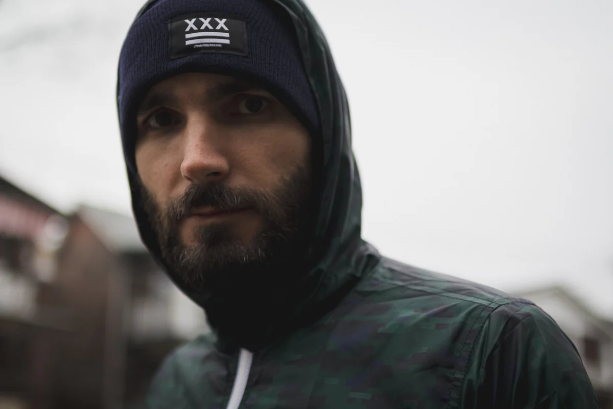 SXE Flag Beanie in Navy Blue - Image 4