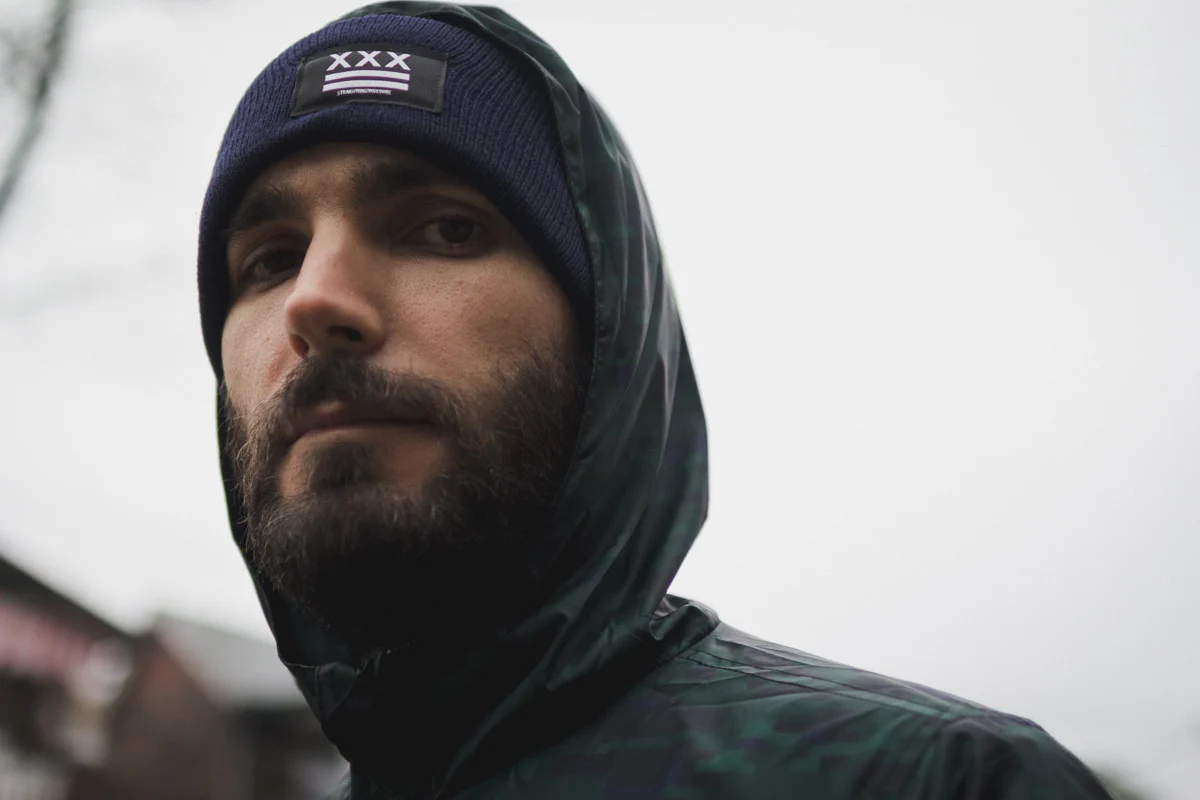 SXE Flag Beanie in Navy Blue - Image 6