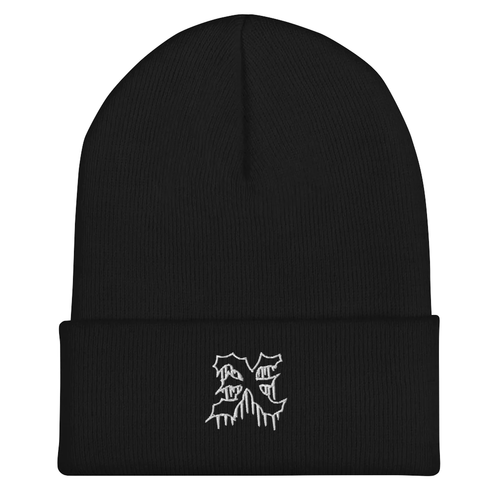 Toxic X Straight Edge Beanie in White - Image 3