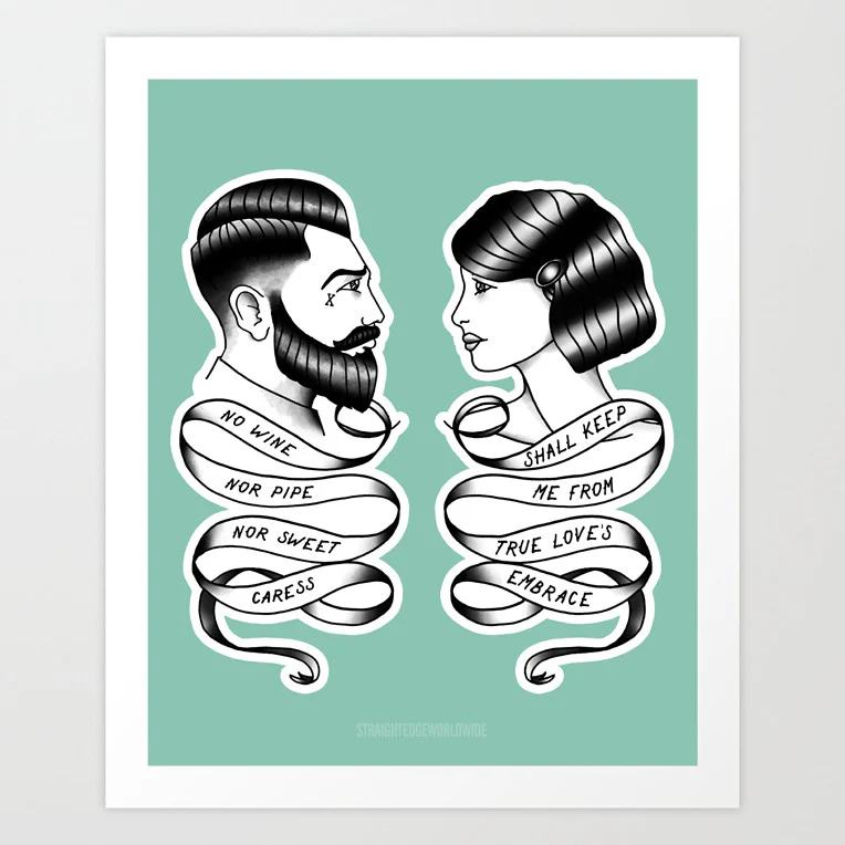 True Love's Embrace Print in Green - Image 3