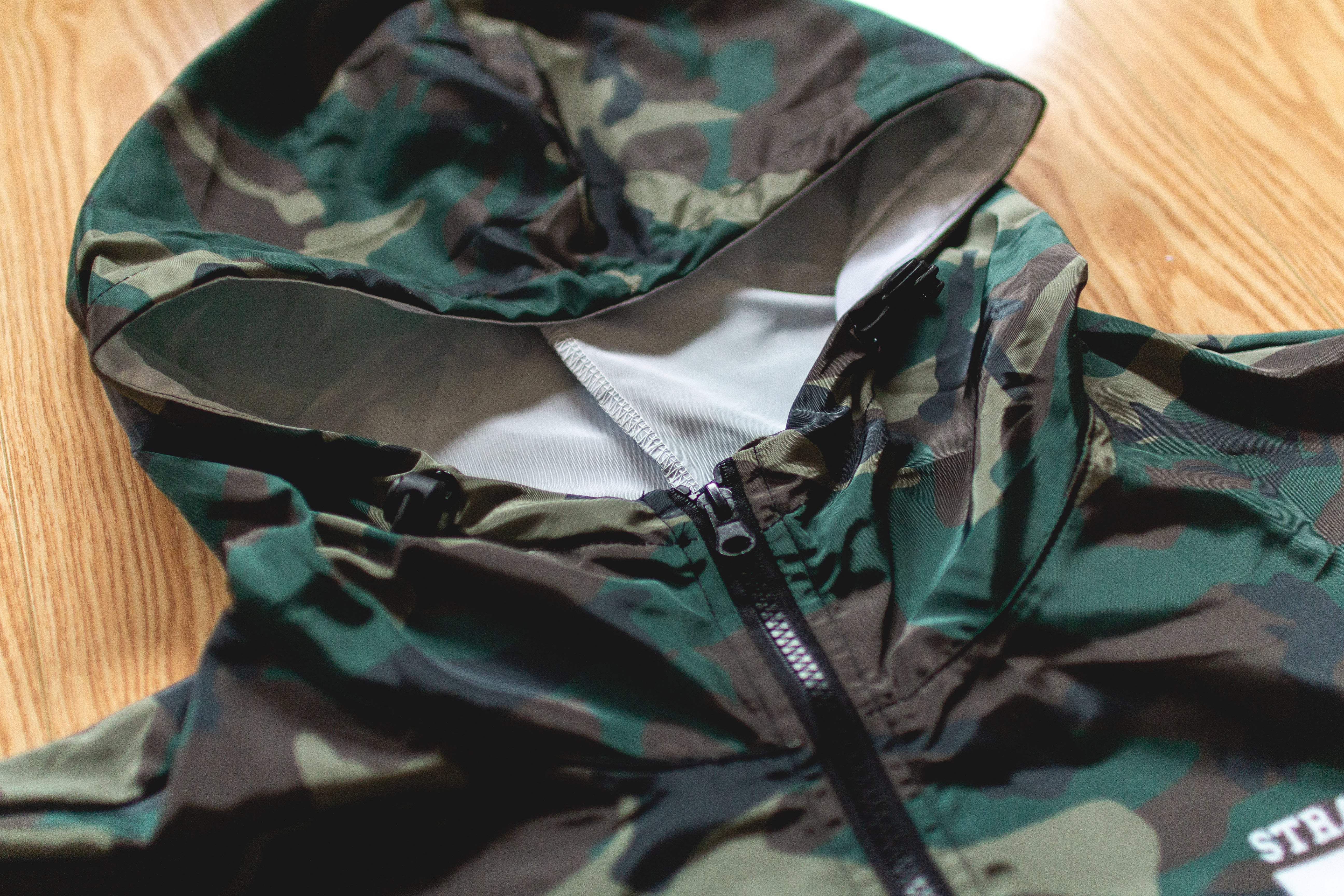 Worldwide Straight Edge Windbreaker in Woodland Camo - Image 3