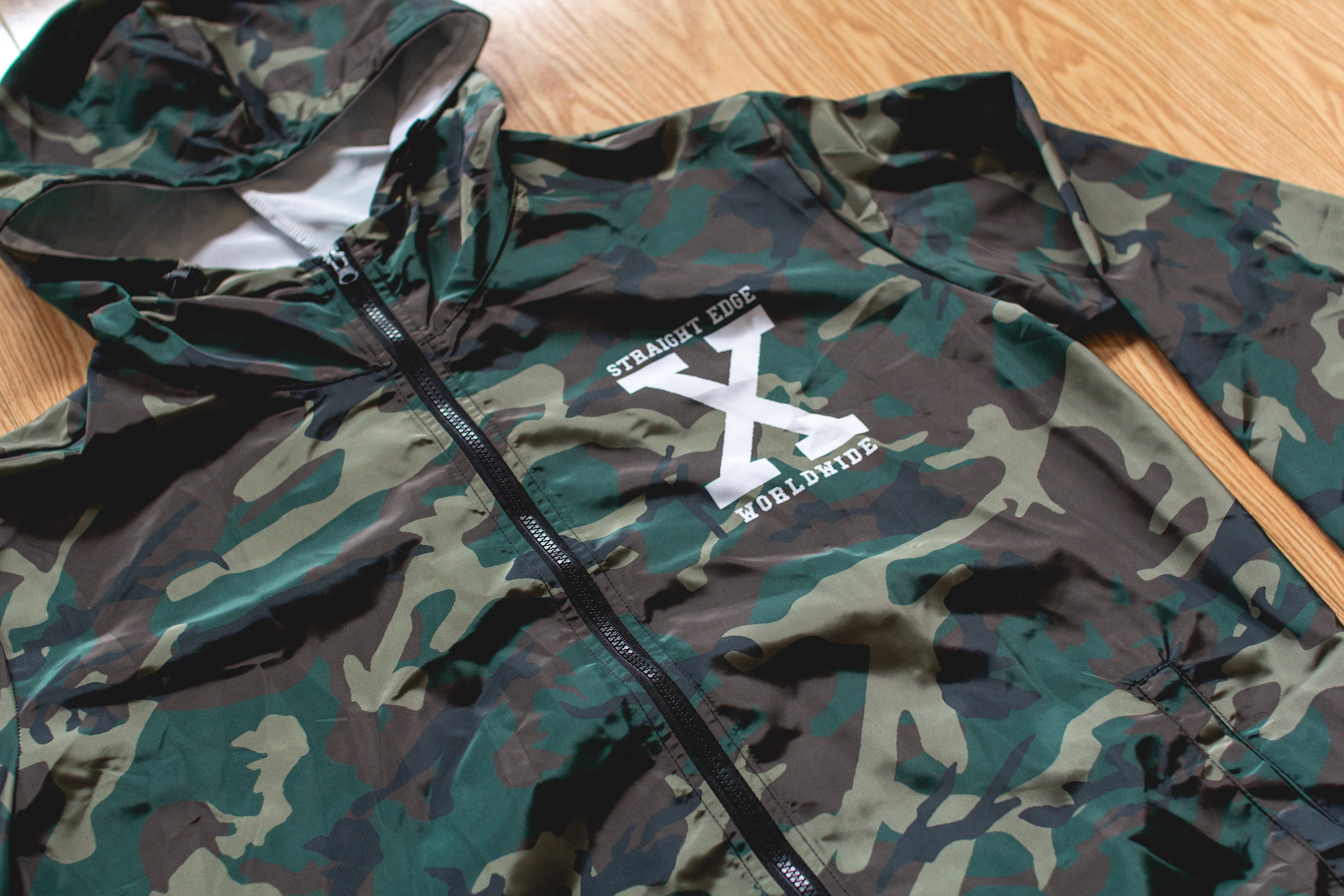 Worldwide Straight Edge Windbreaker in Woodland Camo - Image 4