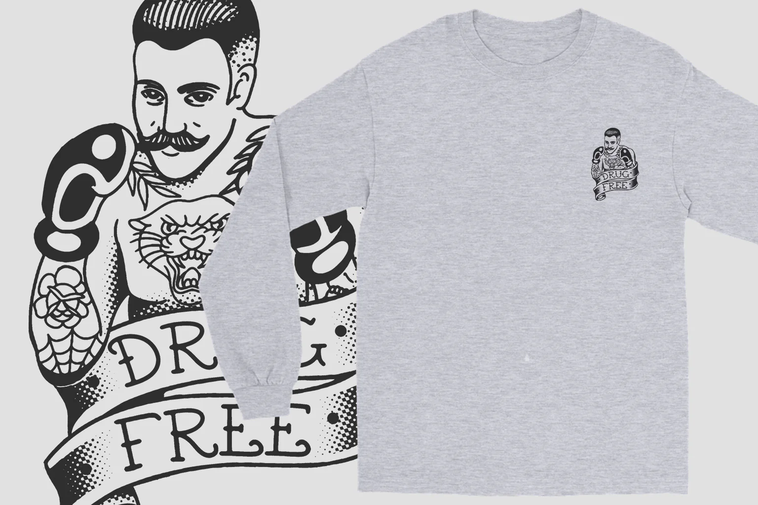 Drug Free Boxer Long Sleeve Tees - Image 5