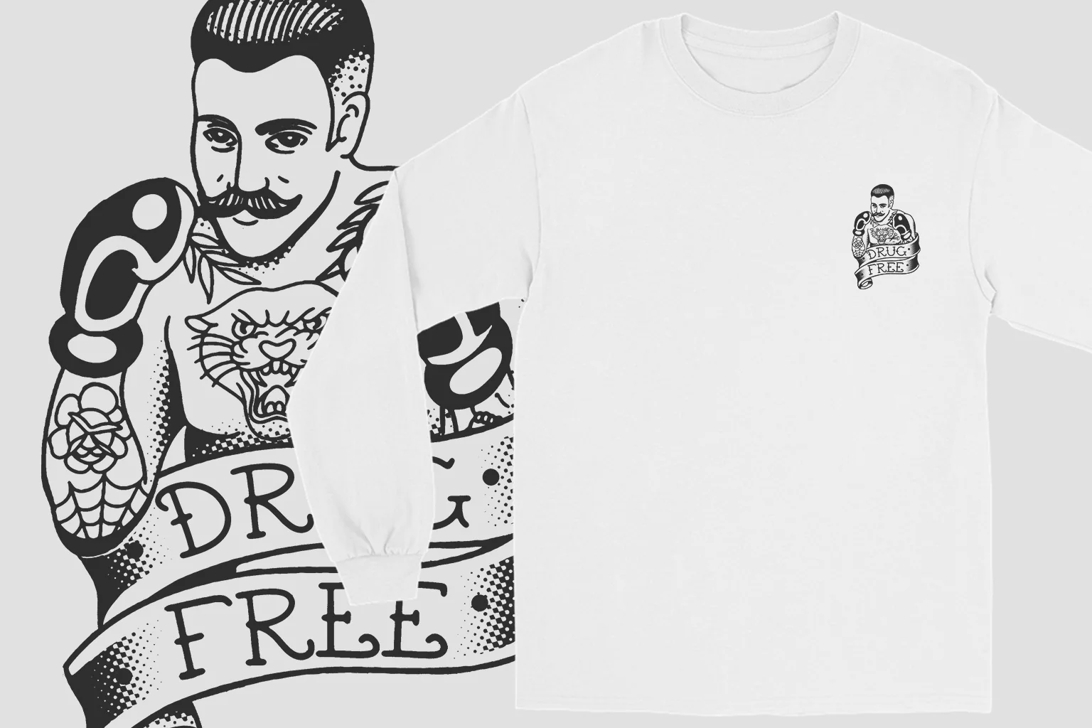 Drug Free Boxer Long Sleeve Tees - Image 6